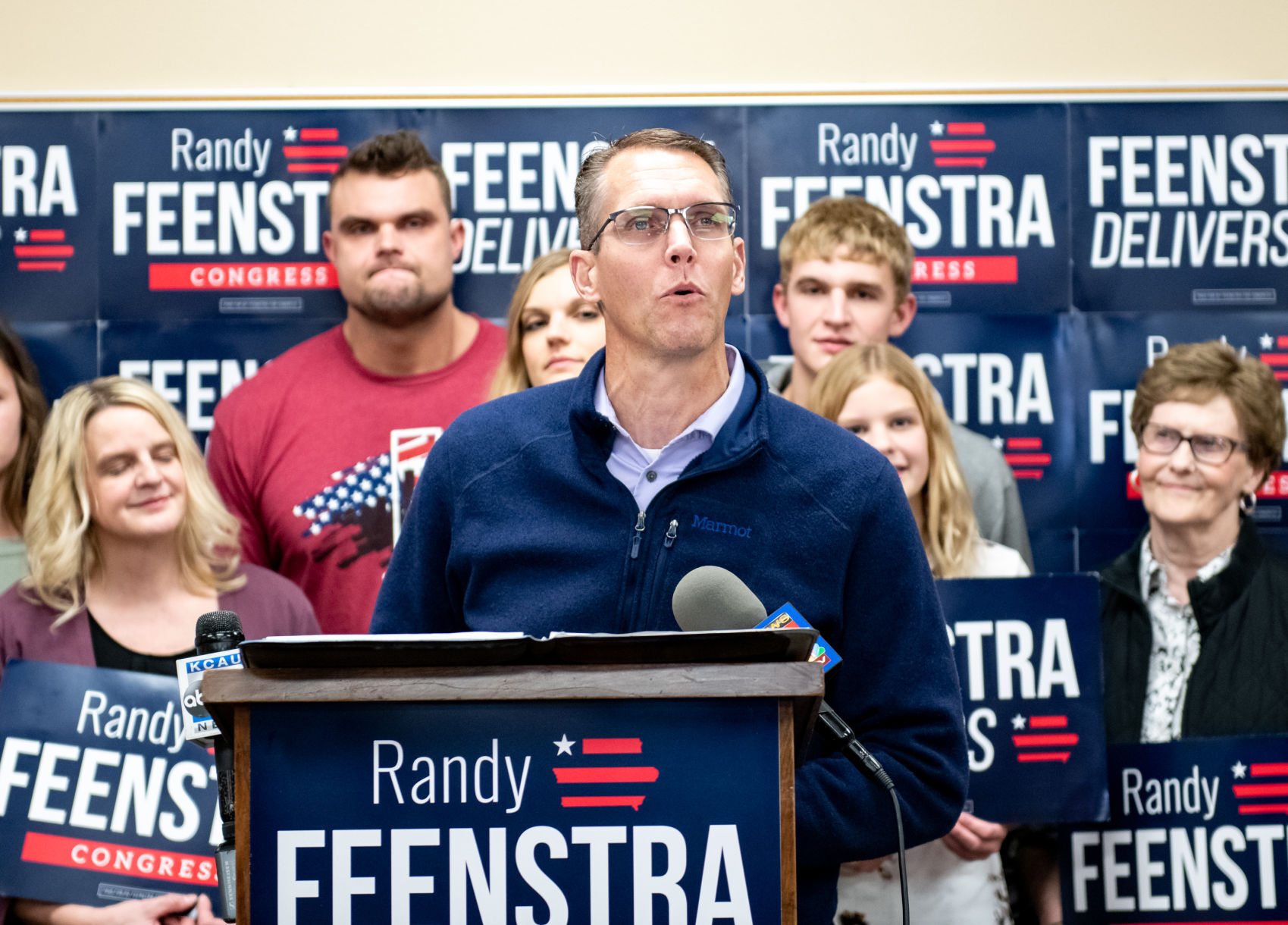Sen. Randy Feenstra watches election results
